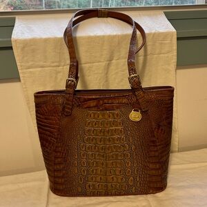Brahmin Croc Embossed Leather Bag